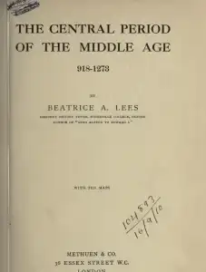 The Central Period of the Middle Age 918-1273