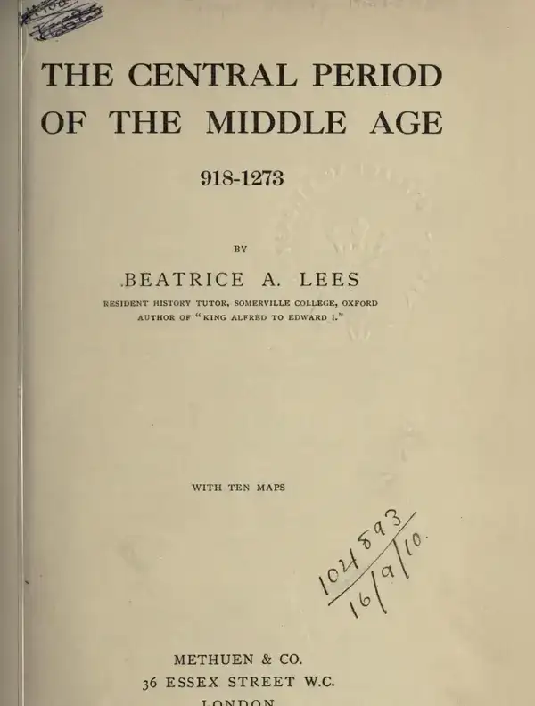 The Central Period of the Middle Age 918-1273